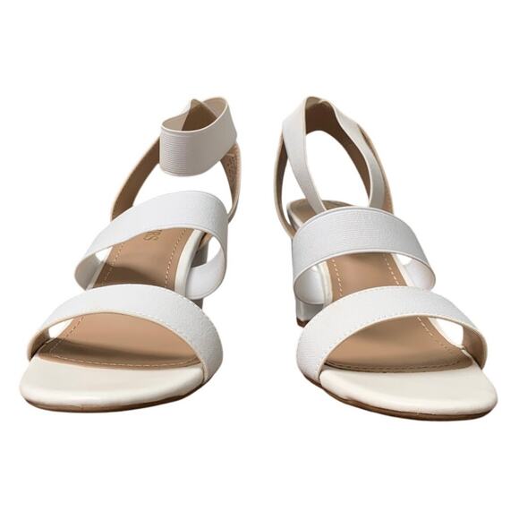 Dream Pairs Womens 9 White Elastic Ankle Strap 3.5" Block Heel Open Toe Shoes - Picture 4 of 12